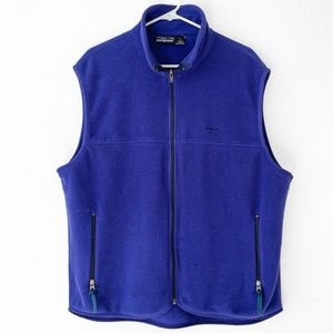 Vintage Patagonia Synchilla Vest, 1993 No Snow Tag, Made in USA, Blue, Large